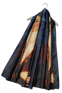 Frida Kahlo Self Portrait In A Velvet Dress Painting Print Art Silk Scarf 3765