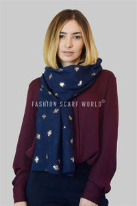 Rose Gold Bee Print Scarf - Fashion Scarf World
