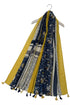 Pretty Floral & Check Stripe Print Tassel Scarf