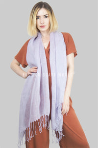 Versatile Classic Plain Tassel Linen Scarf - Fashion Scarf World