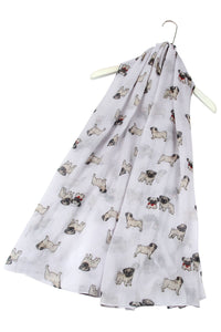 Pug Dog Printed Scarf - Fashion Scarf World