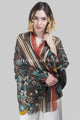 Tropical Leaf With Stripe Border Scarf - Fashion Scarf World
