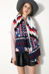Bold Zigzag Print Blanket Wrap - Fashion Scarf World