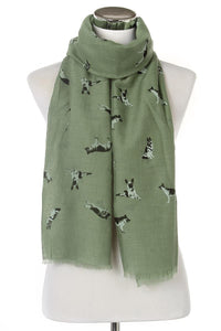 German Shepherd Print Frayed Scarf - Fashion Scarf World