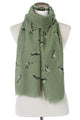 German Shepherd Print Frayed Scarf - Fashion Scarf World