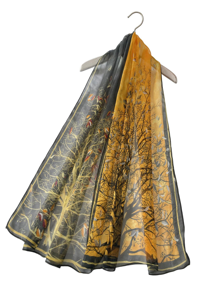 Two Tone Tree Print Chiffon Scarf– Fashion Scarf World
