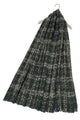 Soft Boucle Check Frayed Edge Wool Scarf