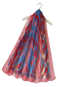 Vibrant Zigzag Print Chiffon Scarf