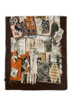 Paris Collage Print Scarf with Frayed Edge