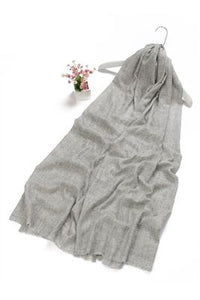 Plain Shaded Colour Pure Cashmere Scarf - Stone Grey - Fashion Scarf World