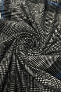Houndstooth Check Print Frayed Scarf
