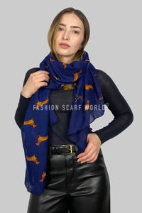 Sausage Dog Dachshund Print Scarf