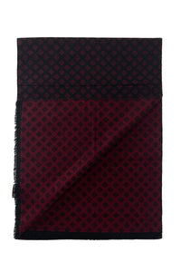 Mens Unisex Repeat Diamond Print Scarf with Frayed Edge