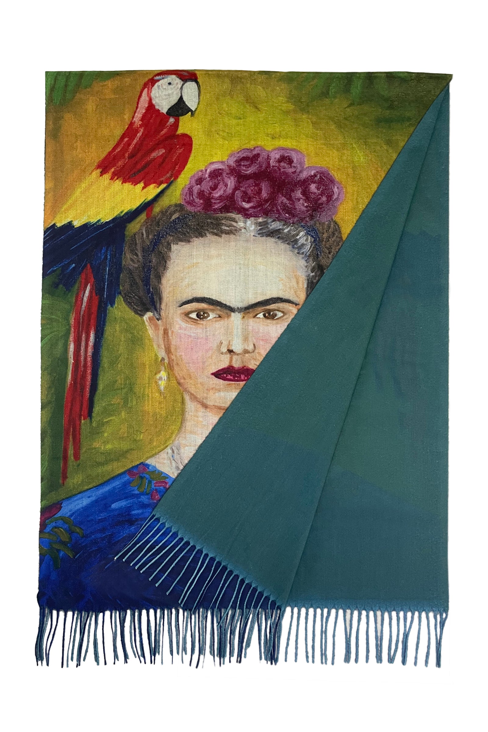handschuhe frida kahlo Frida-Inspired Mexican & Parrot Art Print Tassel Scarf– Fashion Scarf World