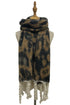 Leopard Print Chunky Tassel Blanket Wrap