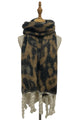 Leopard Print Chunky Tassel Blanket Wrap