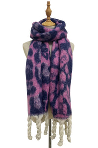 Leopard Print Chunky Tassel Blanket Wrap