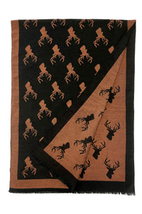 Repeat Stag Print Wool Scarf