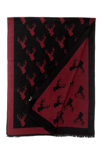 Repeat Stag Print Wool Scarf