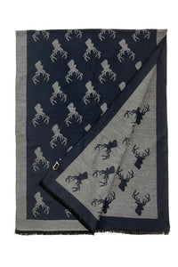 Repeat Stag Print Wool Scarf