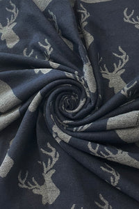 Repeat Stag Print Wool Scarf