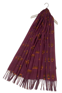 Scottish Highland Buffalo Tassel Scarf