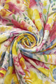 Summer Bright Floral Print Tassel Scarf