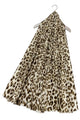 Foiled Realistic Leopard Print Frayed Scarf