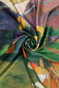 Gaugin Post Expressionism Flame Tree Painting Print Art Silk Scarf 3763
