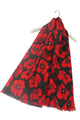 Glitter Bold Poppy Frayed Scarf - Fashion Scarf World