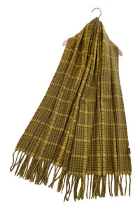 Woven Textured Check Blanket Tassel Scarf