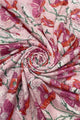 Rose Gold Foiled Botanical Floral Print Frayed Scarf