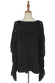 Pearl & Bead Shoulder Knitted Poncho - Fashion Scarf World