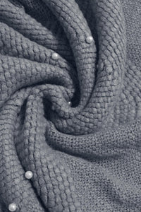 Arrow Knit & Pearl Tassel Poncho - Fashion Scarf World