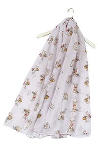 Countryside Rabbit Printed Scarf - Fashion Scarf World