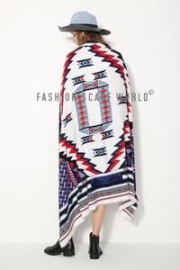 Bold Zigzag Print Blanket Wrap - Fashion Scarf World