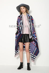Bold Zigzag Print Blanket Wrap - Fashion Scarf World