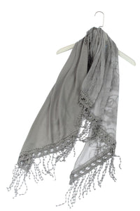 Trapezoid Butterfly Lace Tassel Scarf - Fashion Scarf World