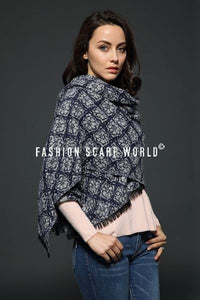 Floral Geometric Print Scarf - Fashion Scarf World