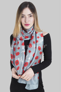 Poppy Print Silk Scarf - Fashion Scarf World