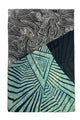 Abstract Waves & Stripes Print Silk Scarf