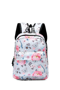 Pretty Floral Bird & Butterfly Print Backpack - Fashion Scarf World