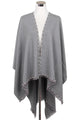 Pearl Bead Border Poncho Wrap - Fashion Scarf World