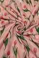 Painted Tulips Amsterdam Print Scarf with Frayed Edge