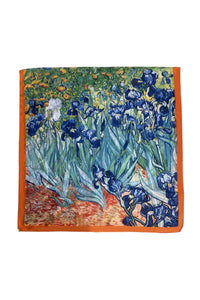 Van Gogh Irises Art Impressionist Print Silk Scarf