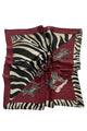 Silk Style Fashion Zebra Print Square Scarf with Border