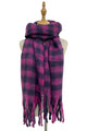 Soft Check Blanket Wrap Tassel Scarf