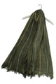 Gold & Silver Metallic Stripe Frayed Scarf - Fashion Scarf World