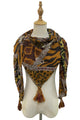 Animal Print Patchwork Square Tassel Scarf