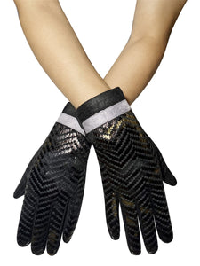 Luxe Snakeskin Print Touchscreen Gloves